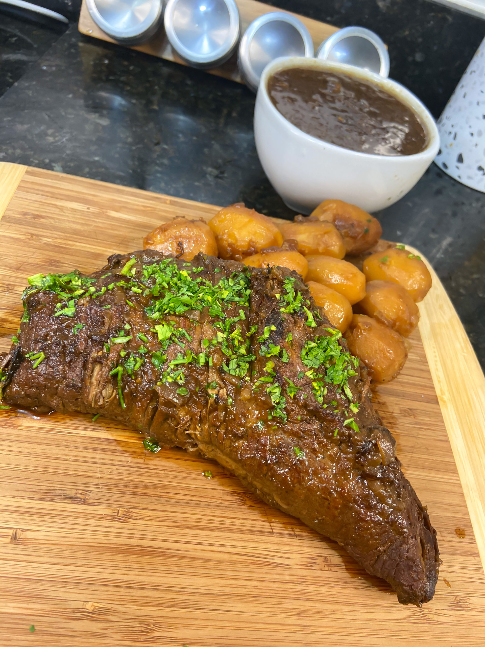 Maminha na pressão com batatas